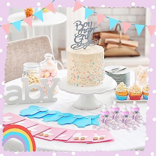 Nuenen 48 Pcs Baby Shower Milk Bottles with Ribbon Plastic Bear Candy Bottles Baby Shower Favors Gender Reveal Wedding Birthday Party Decorations (Purple) - Image 5