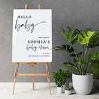 Andaz Press 16"x20" White Acrylic Personalized Baby Shower Welcome Sign, Gender Neutral Large Custom Sign for Easel Stand, Modern Hello Baby Shower Decorations - Image 2