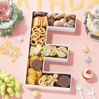 ONE Charcuterie Board Letters Fillable, ONE Cardboard Letters for Charcuterie, ONE Letters for Food Chocolate Cupcake Candy, Paper Mache Letter Trays for Birthday Baby Shower Anniversary Decoration - Image 2