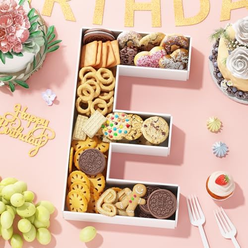 ONE Charcuterie Board Letters Fillable, ONE Cardboard Letters for Charcuterie, ONE Letters for Food Chocolate Cupcake Candy, Paper Mache Letter Trays for Birthday Baby Shower Anniversary Decoration - Image 2