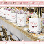 Tinlade 100 Pcs Thank You Gift Bags Bulk Paper Gold Thank You Wedding Bags with Handle for Business, Shopping, Wedding, Baby Shower, Party Favors (Rose Gold) - Image 4