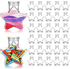 Yinkin 30 Pcs 5.5 oz Star Sand Art Bottles Plastic Clear Bulk, Plastic Lid by Yinkin