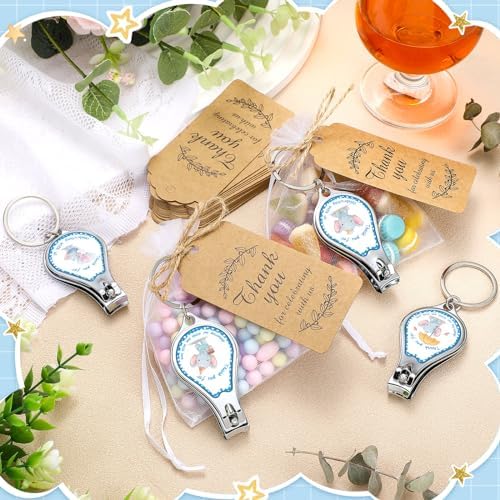 Minatee 50Set Baby Shower Bottle Openers Nail Clipper for Guest, Elephant - Image 4