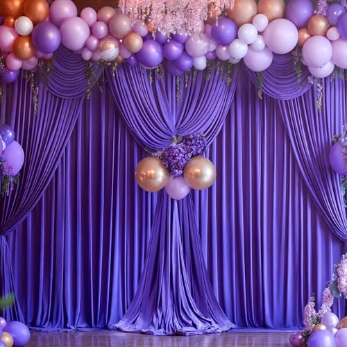 30x10ft Purple Backdrop Curtain Panels for Parties - Wrinkle Free Polyester Photo Curtain Backdrop Wedding Back Drop Fabric Drapes for Party Decorations Background for Photography by WishCare