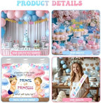 Prince or Princess Gender Reveal Decorations, Baby Boy or Girl Gender Reveal Party Decorations, What Will Baby Be Backdrop Balloon Banner Tablecloth Cake Cupcake Topper Box Sash Pink Blue - Image 4