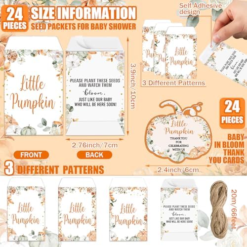 Reallnaive Little Pumpkin Baby Shower Party Decorations Set - Image 4