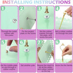 8 Pcs 3 Tier Serving Tray Cupcake Stand, Square, White, Pink, Green - Image 4