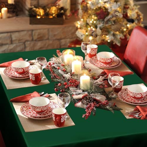 sancua 6 Pack Hunter Green Tablecloths 60x102 Inch Christmas Table Cloth - Image 4
