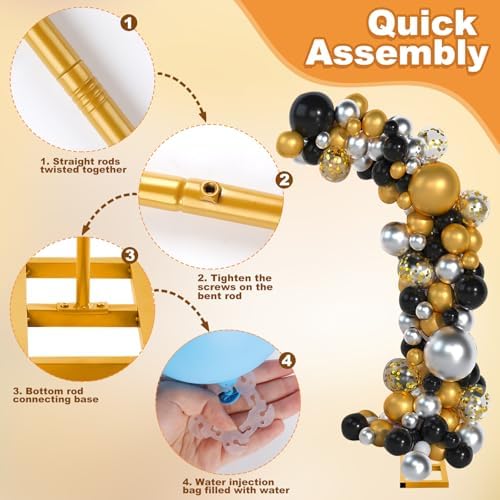 7.2ft and 5.9ft Half Balloon Arch Stand Kit with Heavy Duty Base, Comes with 8 Water Filling Bags - Metal Frame for Weddings, Birthdays, Party Backdrop Decoration. - Image 5