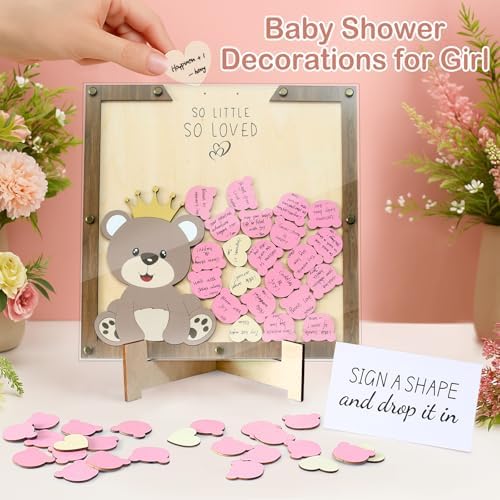 PARTYLOUD Baby Shower Guest Book Alternatives, Teddy Bear Baby Shower Decorations, Woodland Safari Baby Shower Sign in Guest Book Frame Decor Centerpieces for Girl Boy - Image 5