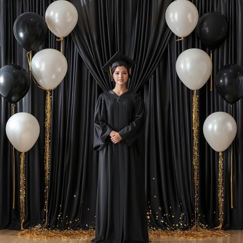 20x10ft Black Backdrop Curtain for Wedding Parties Wrinkle Free Fabric Black Drapes Backdrop Decoration for Baby Shower Birthday Photography Decoration 4 Panels, 5ft x 10ft - Image 4