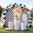 Set of 3 Racing Car Arch Backdrop Cover Track Checkered Spandex Stretchy Arch Cover for Boys Birthday Wedding Baby Shower Party Decoration (4ft,5ft,6ft,Two Fast) - Image 3