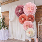 Giegxin 6 Pcs 40'', 31.4", 24" Boho Pink Giant Paper Flowers for Wall - Image 6