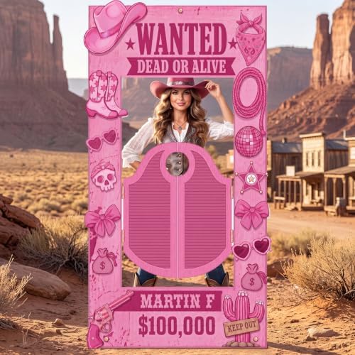 Funrous 6 ft Pink Cowgirl Cardboard Stand-up Party Decor, 1 Pcs by Funrous