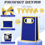 AmazingSpark 50 Pcs Royal Blue Gold Mini Gift Bags Bulk 6.3 x 3.9 x 2.8 Inch Party Favors Elegant Small Gift Bags with Handles and Ribbon Bows for Wedding Birthday Bridal Baby Shower Party Favors - Image 2