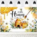 Yeele 12x10ft Bee Baby Shower Backdrop for Photography A Little Honey is on The Way Vinyl Background Daisy Flowers Honeycomb Newborn Party Decoration Banner Photo Portrait Shoot Props by Yeele