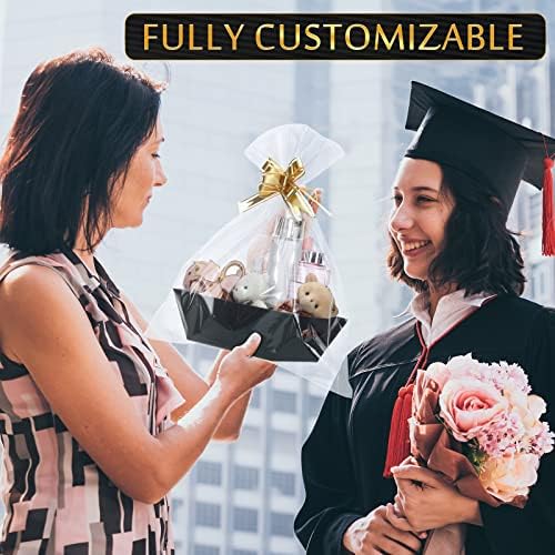 Thenshop 44 Pcs Empty Gift Basket Bulk,Basket Gifts, Black, Solid - Image 4