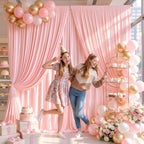 10 x 10ft Blush Pink Backdrop Curtains, Blush Pink Drapes for Backdrop | Wrinkle Free Wedding Birthday Party Backdrop Baby Shower Bridal Shower Graduation Photography Background Decoration - Image 5