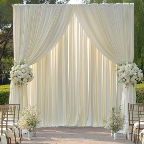 40FTx14FT Ivory Backdrop Curtains for Weddings, Birthdays and Photography by Outpain