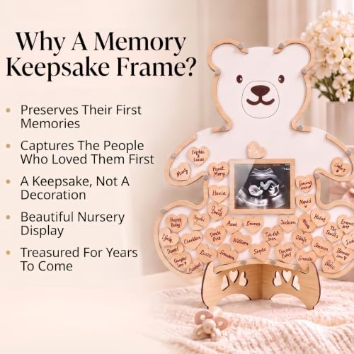 The Real Bossy Baby Baby Memory Keepsake Frame Guestbook – Luxury Baby Shower & First Birthday Guest Book Alternative – Preserve Wishes, Messages & First Year Memories in a Beautiful Nursery Display - Image 5
