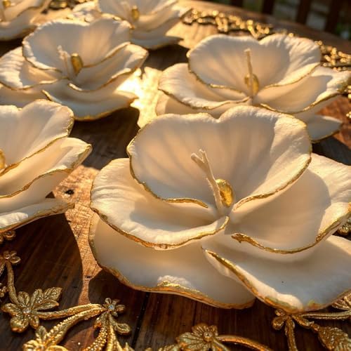 Giftsupstore Wedding Favors Guests Bulk- 150 Set of Elegant Gold Design Orchid Candle -Custom Bridal Shower Gifts, Baby Shower, Personalized Bachelorette Party Candle Favor, Decorative Floral Candles - Image 3