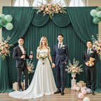 20ft x 12ft Emerald Green Backdrop Curtains Wrinkle Free Backdrop Curtain for Wedding Parties Fabric Backdrops Drapes Back Drop Cloth Bridal Shower Stage Curtains Wedding Decorations for Reception - Image 4