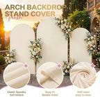 Toolterritary Set of 3 Metal Arch Backdrop Stand with Cover Set, (8FT, 7.2FT, 6.6FT Wedding Arch and Cover Set), Backdrop Arch for Party, Baby Shower, Birthday, and Graduation Ceremony - Image 5