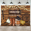 15x8ft Baby Shower Backdrop A Little Cowboy is on The Way Photography Background Wild West Rustic Wooden Board Hat Boot Kid Birthday Party Banner Decorations Newborn Parties Photo Booth Prop by ASDCXZ