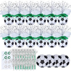 72 Pieces Soccer Paper Lanterns Centerpieces Decorations 8'' Soccer Lanterns Table Centerpieces with Metallic Foil Centerpiece Wrapping Paper and Ribbons for Soccer Birthday Party (72 PCS, Soccer) by Unknown