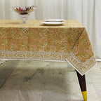 Ridhi Romantic Reverie Hand Block Print Cotton Tablecloth 90 x 60 Inch - Image 7