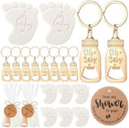 Vesici 25 Sets Baby Shower Favors for Guests Mini Handmade Footprint Scented Soap with Bottle Openers Keychains and Thank You Cards for Shower Gender Reveal Party Favors (Oh Baby) by Vesici