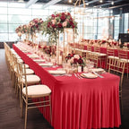 4 Packs Red Table Clothes for 6 Foot Rectangle Tables, Wrinkle Resistant Stretch Spandex Table Covers Fitted Tablecloth with Skirt for Valentines Event Banquet Wedding Birthday Party - Image 5