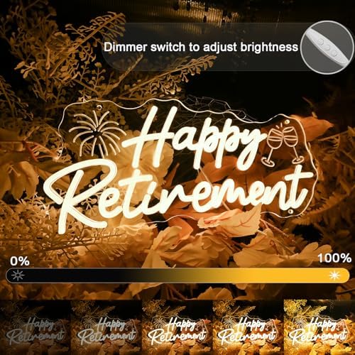 Britrio Happy Retirement Led Neon Light Sign Retirement Party Decoration - Image 2