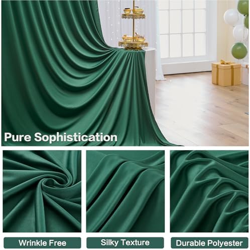 4 Panels 5ft(W) x 20ft(L) Forest Green Ceiling Drapes for Wedding Parties - Image 6
