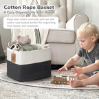 Goodpick 50L Large Woven Rope Storage Basket, Rectangle, Dark Gray - Image 2