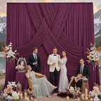 20ft x 12ft Burgundy Backdrop Curtains for Parties, Wrinkle Free 4 Panels Photo Backdrop Drapes Back Drop Cloth for Wedding Birthday Photography Background Decor - Image 6