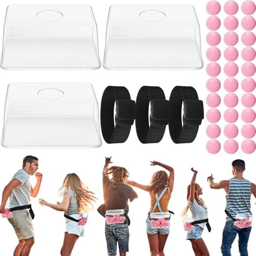 Vinsot 3 Sets Baby Shower Games Twerking Shaking Balls with Belts,Pink by Vinsot