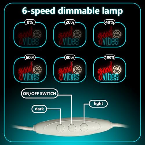 Good Vibes Neon Sign, Smile Face LED Neon Light for Wall Decor Good Vibes Light Up Lamp for Bedroom Dorm Game Room Wall Art Party Decorations Gift USB Powered(14.2"*11.8") - Image 4