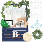 Barydat Wooden Baby Shower Crate Closet Set, Navy Blue by home