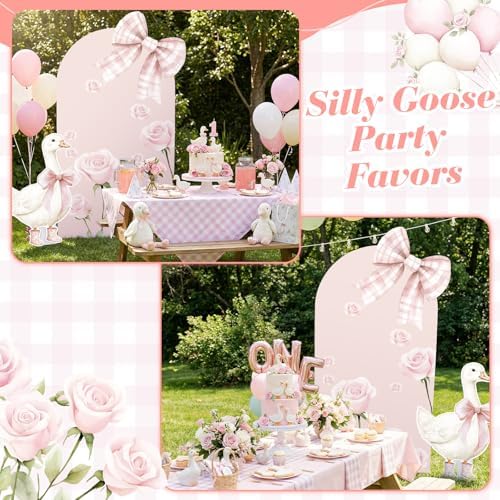 Novabright 2 Pcs One Silly Goose Party Decoration Pink Bow 5ft/2.5ft - Image 4