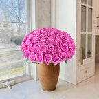 50 PCS Hot Pink Roses Artificial Flowers, Fake Roses with Stem Realistic Silk Rose for DIY Wedding Bouquets Table Centerpieces Arrangements Baby Shower Anniversary Birthday Home Decor Gift for Her - Image 6