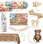 Bear Gender Reveal Decorations, He or She Gender Reveal Party Decoration, Boy or Girl Bear Theme Party Supplies with Backdrop BABY-Box Tablecloth Mom to Be Sash Dad to Be Pin Balloon Arch - Image 2