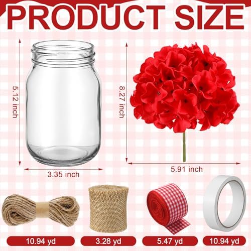 Daifunli 6 Set Picnic Party Centerpieces for Table Mason Jar Table Decor - Image 3
