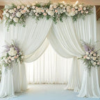 12 Panels 5x12ft Ivory Backdrop Curtains for Parties, Wrinkle Free Polyester Ivory Photo Backdrop Drapes 12 ft Long Back Drop Cloth for Wedding Birthday Photography Background Party - Image 6