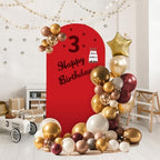 Arch Backdrop Stand and Cover Set, Metal Balloon Arch Backdrop 6ft, Gold Arched Stand Frame for Wedding, Parties,Birthday, Backdrop Decorations (Red,6ft) - Image 5