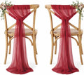 MDS Pack of 100 Chiffon Chair Sashes for Wedding & Event Décor - Apple Red by MDS