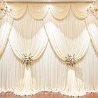 20ft x 10ft Wrinkle Free Champagne Wedding Backdrop Curtains for Party Bridal Shower Reception Decorations Champagne Fabric Curtain Backdrops Drapes for Photography Baby Shower Birthday Background - Image 2