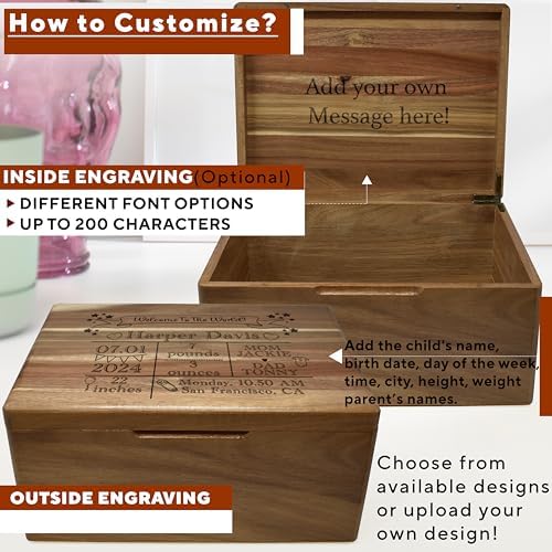 Baby Welcome Box, Personalized Gift for Baby Shower, Newborn Memory Box - Image 2