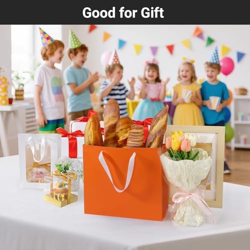 EUSOAR Gift Bags with Handles, 25pcs 12.5"x4.5"x11" Paper Shopping Wedding Orange Gift Wrap Bags, Merchandise Retail Wrapping Bag Bulks for Small Business Grocery Boutique Bridal Party Favor - Image 5