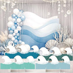 4 Pack Ocean Waves Cardboard Cutout Stand up 27 Inch Ocean Beach Theme Party Decoration Wave Life Size Photo Props for Summer Party Under The Sea Home Decoration - Image 3